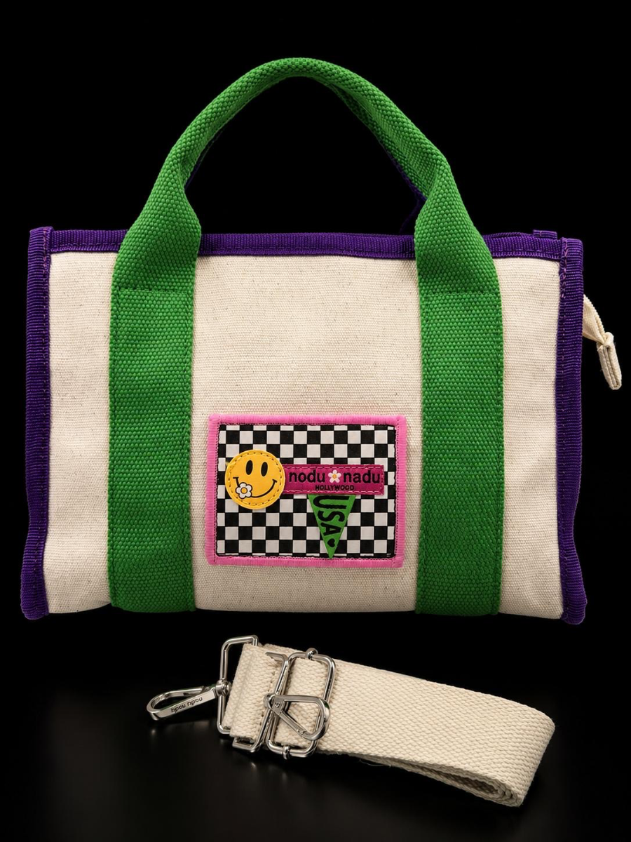 CARTERA NODU NADU VERDE/VIOLETA/CREMA PEQ