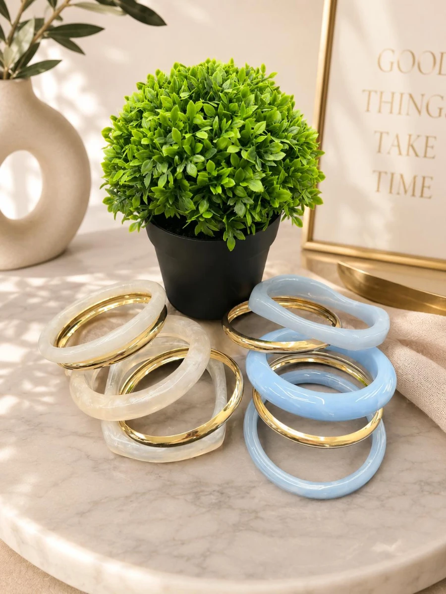 PULSERA 5 RINGS WHITE/BLUE