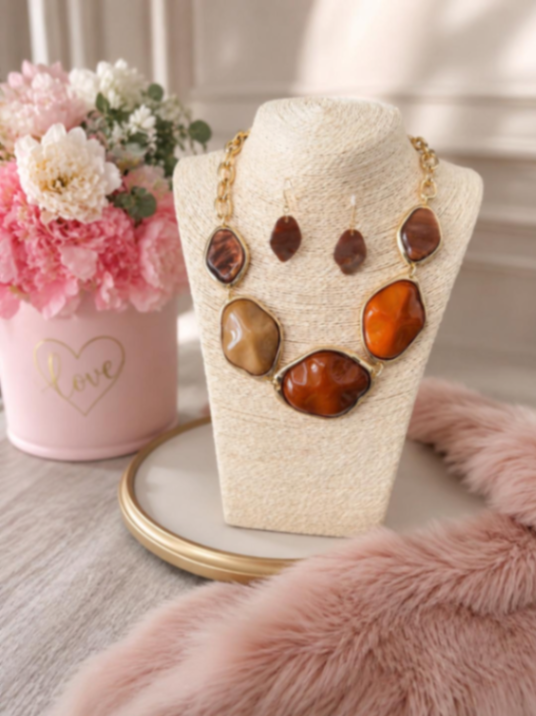 COLLAR DORADO MARRON 4 TONOS