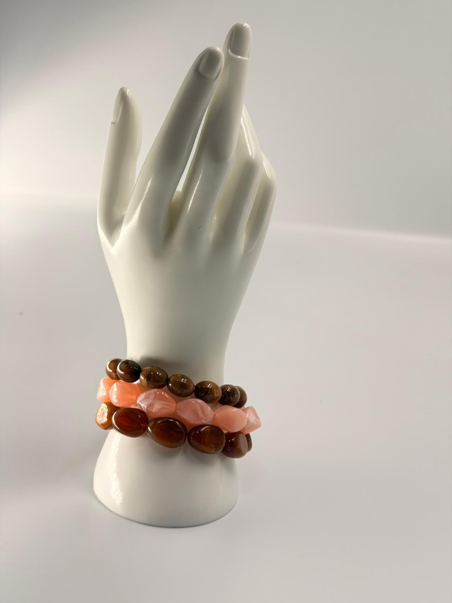PULSERAS MARRON/PINK