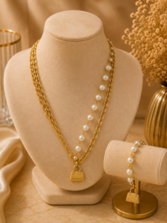 SET COLLAR PULSERA CUTE HANDBAG