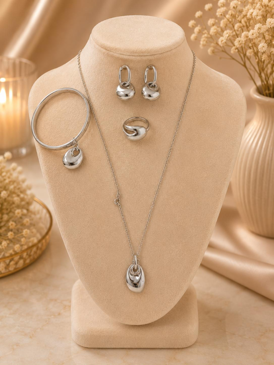 SET 5PCS PLATA DROP DOWN