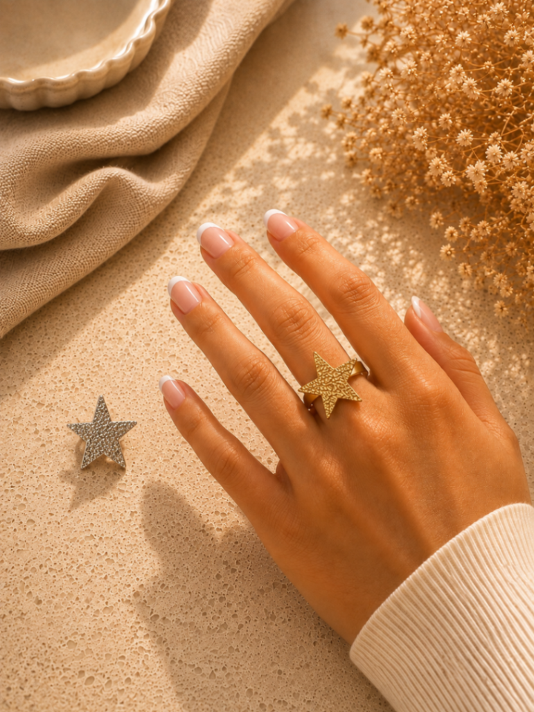SORTIJAS DE ESTRELLA PLATA Y DORADA
