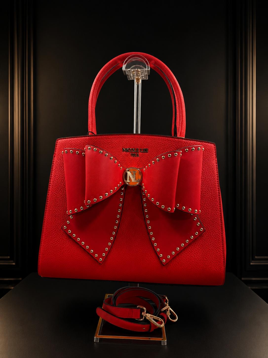CARTERA NICOLE LEE ROJA CON LAZO