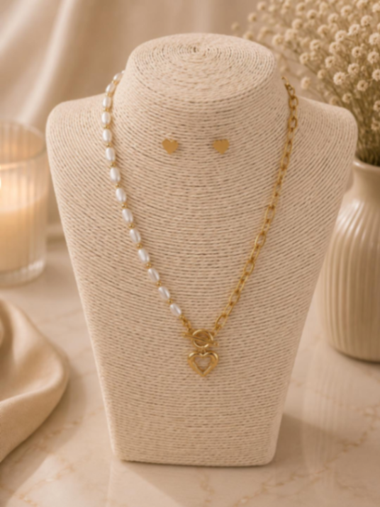 CADENA SIDE PEARL SIDE DORADA