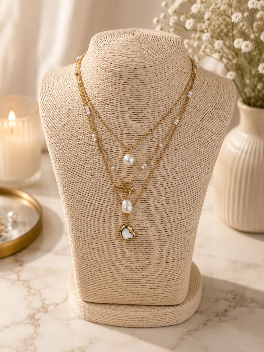 COLLAR 3 LAYERS PEARLS
