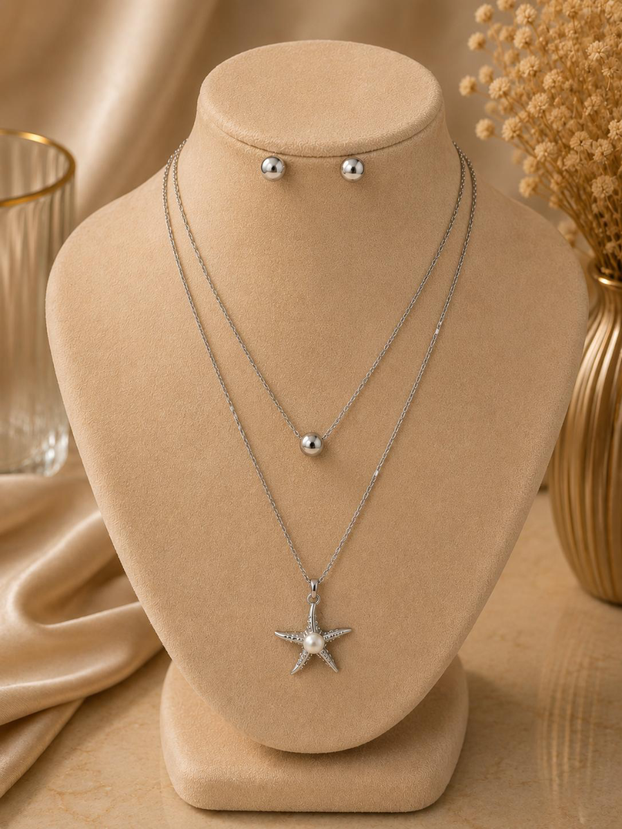 CADENA STARFISH CON PERLA