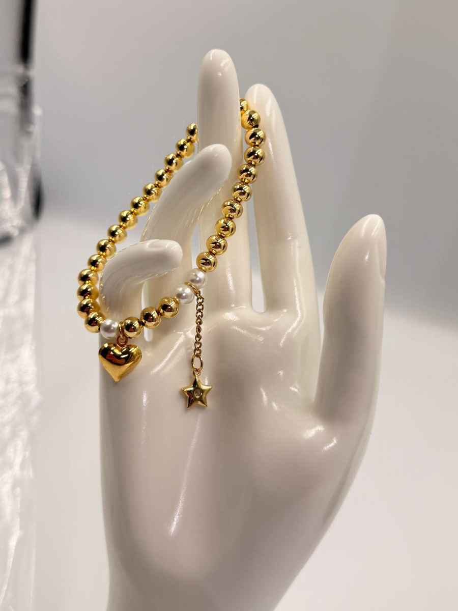 PULSERA HEART AND STAR