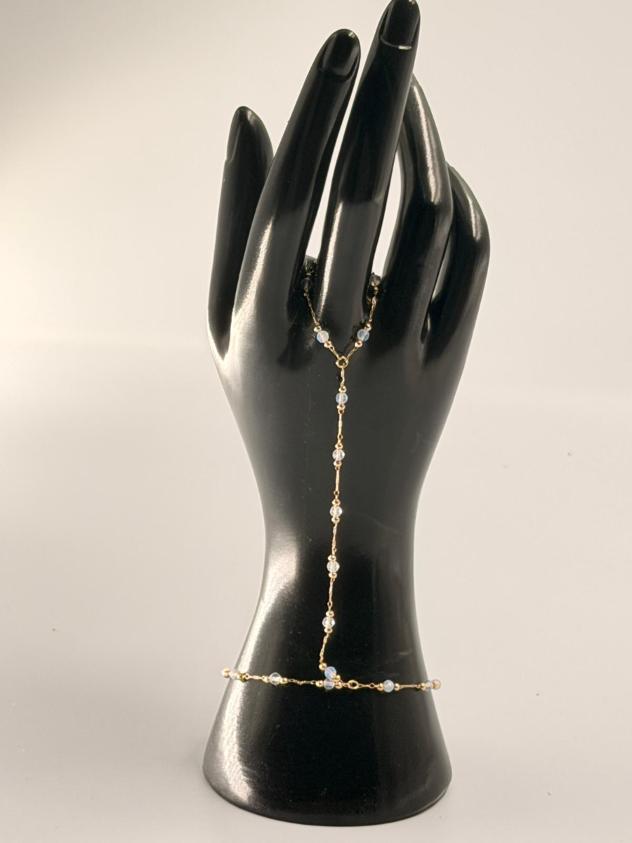 PULSERA HAND CHAIN CLEAR DOTS