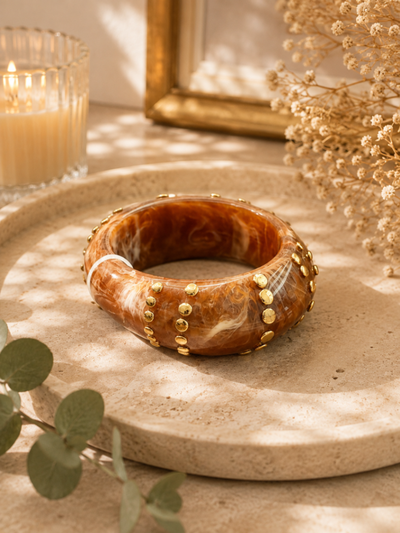 PULSERA HARD BANGLE DOTS DORADO